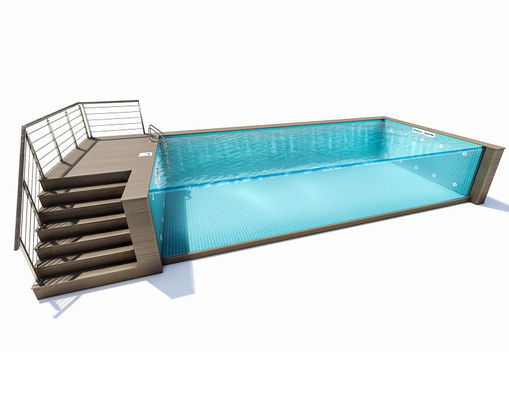 Piscina exterior de acrílico transparente prefabricada con espesor de panel personalizado