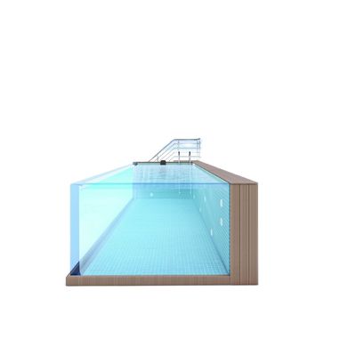 Deportes familiares Piscina sobre el suelo con ventana de paneles acrílicos y construcción de acero inoxidable