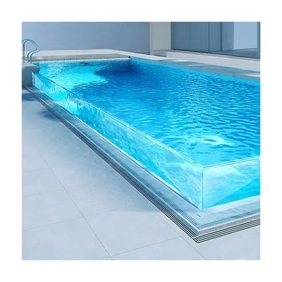 Servicio de corte Aupool Villa de vidrio transparente de lado Piscina para patio trasero del hotel
