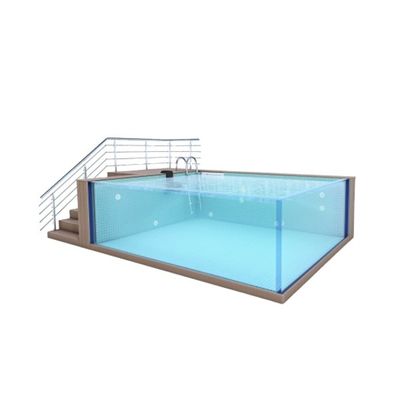 Janela de la piscina transparente Contenedor prefabricado con marco de acero Piscina para nadar por encima del suelo