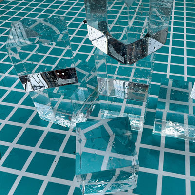 Piscinas de plástico personalizadas para vistas de techo de vidrio infinito de horizonte transparente