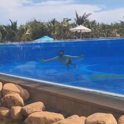 Proceso de polimerización en seco a temperatura constante Vidrio de piscina sin fin para piscinas