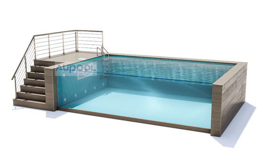 Fácil de instalar Panel de fibra de carbono FRP Material compuesto Tanque interior Piscina para hoteles Gimnasios
