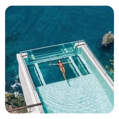 Piscina de hoja de acrílico transparente en color transparente personalizada para tamaños grandes