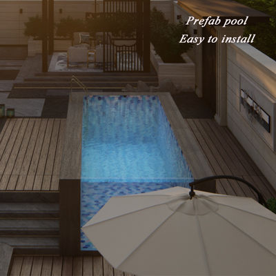 18m3 Capacidad de agua de la piscina Panel acrílico personalizado espesor piscina de vidrio de hotel al aire libre