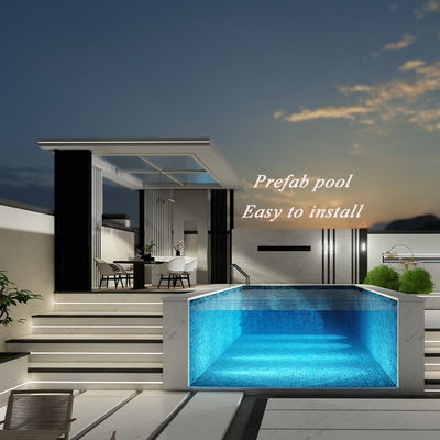18m3 Capacidad de agua de la piscina Panel acrílico personalizado espesor piscina de vidrio de hotel al aire libre