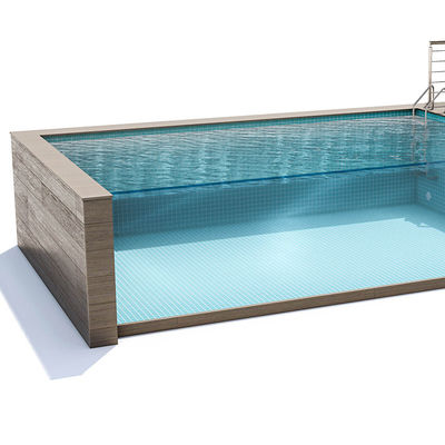 18m3 Capacidad de agua de la piscina Panel acrílico personalizado espesor piscina de vidrio de hotel al aire libre
