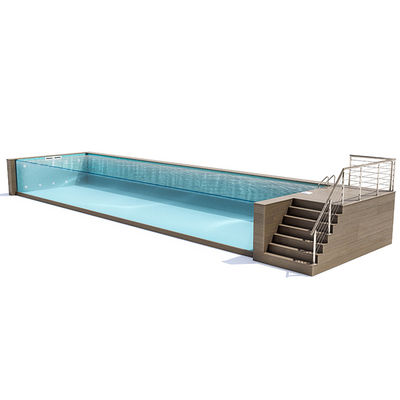 Densidad de panel acrílico 1.2g/cm3 Piscina exterior de acero compuesto con máquina de piscina sin fin