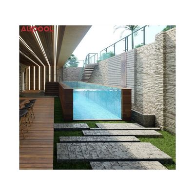 Hoja acrílica Aupool Cuadro Piscina con material de superficie de mármol con incrustación de jade