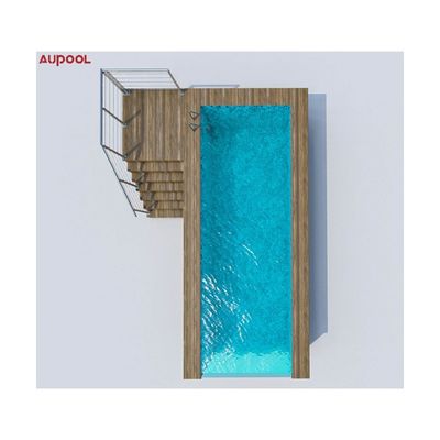 Hoja acrílica Aupool Cuadro Piscina con material de superficie de mármol con incrustación de jade