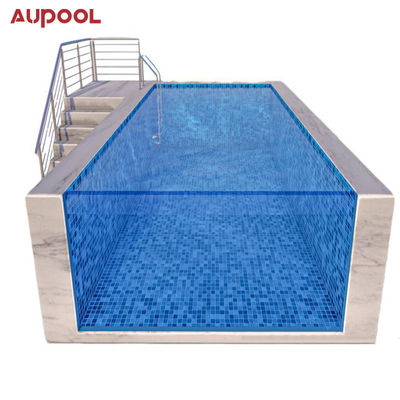 Hoja acrílica Aupool Cuadro Piscina con material de superficie de mármol con incrustación de jade