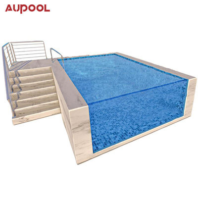 Hoja acrílica Aupool Cuadro Piscina con material de superficie de mármol con incrustación de jade