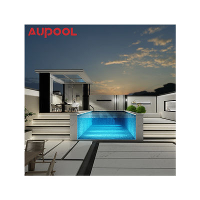 Piscina exterior de acrílico transparente prefabricada con espesor de panel personalizado