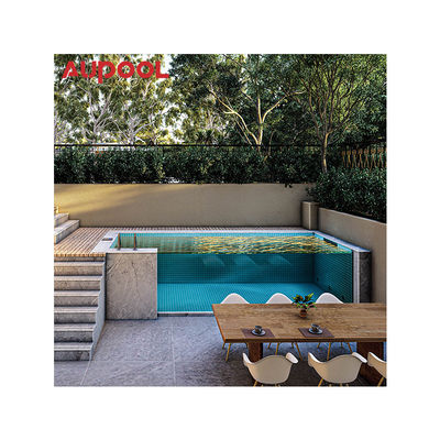 Piscina exterior de acrílico transparente prefabricada con espesor de panel personalizado
