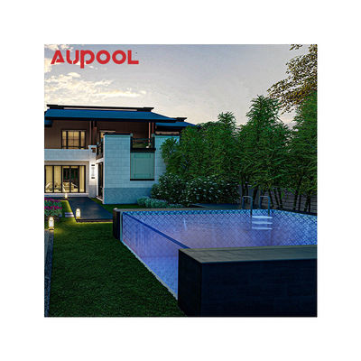 Piscina exterior de acrílico transparente prefabricada con espesor de panel personalizado
