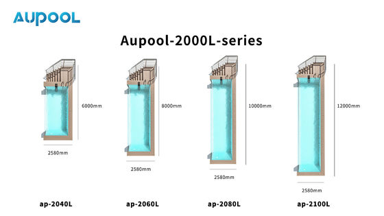 Piscina exterior de acrílico transparente prefabricada con espesor de panel personalizado