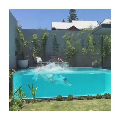 Villa patio trasero personalizado exterior de gran tamaño piscina acrílica con panel de hoja