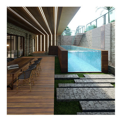 Acrílico Lucita sobre el suelo Contenedor modular Piscina con diseño de ventana de pared transparente