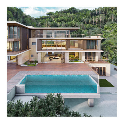 Acrílico Lucita sobre el suelo Contenedor modular Piscina con diseño de ventana de pared transparente