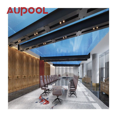 Panel acrílico fundido Dos anillos PVC azul transparente Gran piscina inflable para adultos exterior