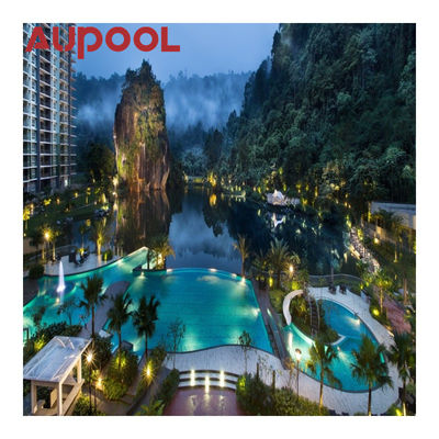 Panel acrílico fundido Dos anillos PVC azul transparente Gran piscina inflable para adultos exterior