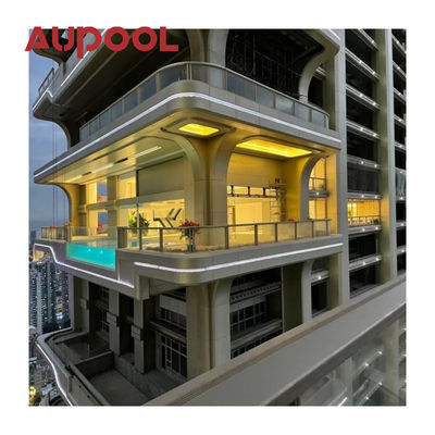 Panel acrílico fundido Dos anillos PVC azul transparente Gran piscina inflable para adultos exterior