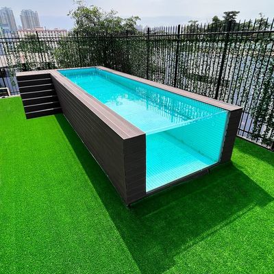 Piscina de lujo modular prefabricada con ventana de paneles acrílicos y paneles de patrón de mosaico