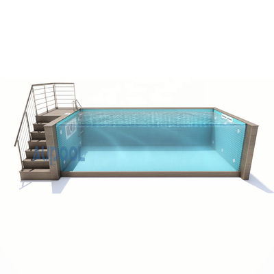 Piscina de lujo modular prefabricada con ventana de paneles acrílicos y paneles de patrón de mosaico
