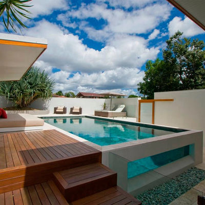 Piscina de lujo modular prefabricada con ventana de paneles acrílicos y paneles de patrón de mosaico
