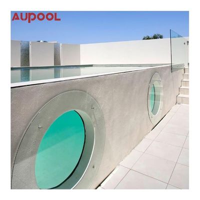 Cuadro prefabricado de acero Cuadro de metal montado Piscina con filtro de arena y acrílico transparente