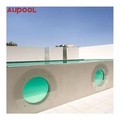 Cuadro prefabricado de acero Cuadro de metal montado Piscina con filtro de arena y acrílico transparente