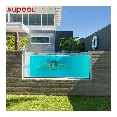 Cuadro prefabricado de acero Cuadro de metal montado Piscina con filtro de arena y acrílico transparente