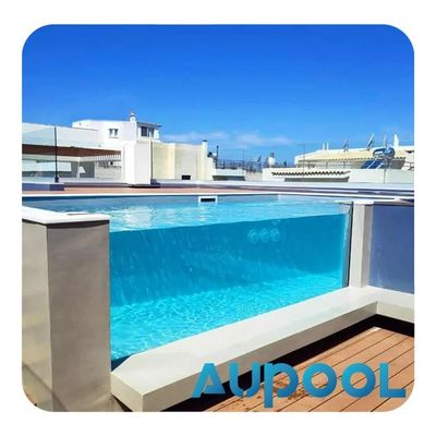 Villa privada jardín piscina de vidrio acrílico resistente a las intemperie piso piscina
