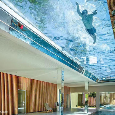 Villa privada jardín piscina de vidrio acrílico resistente a las intemperie piso piscina