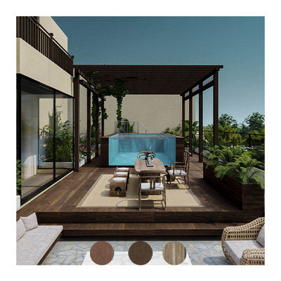 Solución de vida al aire libre personalizada Villa de madera prefabricada con piscina acrílica en la India