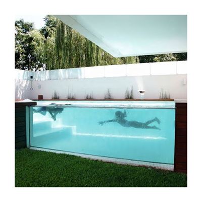 Piscina exterior prefabricada Gran piscina de vidrio acrílico transparente para espacios subterráneos