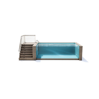 Servicio de corte Estructura de acero Piscina prefabricada con ventana acrílica de 100 mm de AUPOOL OEM