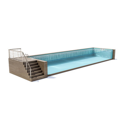Servicio de corte Estructura de acero Piscina prefabricada con ventana acrílica de 100 mm de AUPOOL OEM