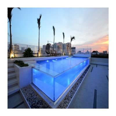 Paneles de vidrio acrílico transparente de 50 mm de espesor para piscinas Densidad 1,20 g/cm3 y duradero
