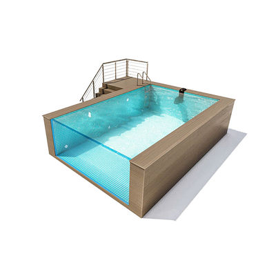 Contenedor de alta transmisión de luz con piscina para jardín
