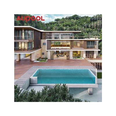 Piscina prefabricada de hoja de pared acrílica clara personalizada con tanque de filtro y diseño marrón