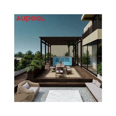 Piscina prefabricada de hoja de pared acrílica clara personalizada con tanque de filtro y diseño marrón