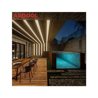 Piscina prefabricada de hoja de pared acrílica clara personalizada con tanque de filtro y diseño marrón