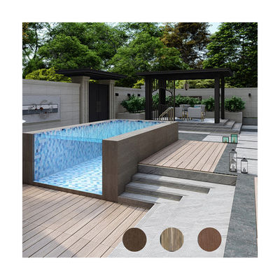 Moderno sobre el suelo Rectángulo Panel de acrílico Prefab piscina al aire libre para la familia