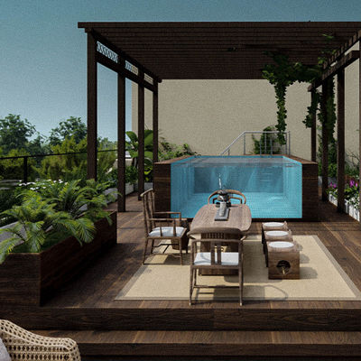 Piscinas prefabricadas Ventana de pared de paneles de vidrio no amarillentos para piscina de patio trasero grande