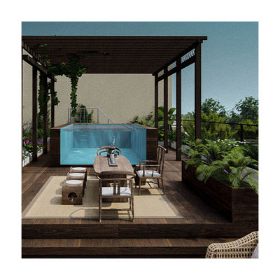 31 años Panel de vidrio no amarillento Pared exterior Rectángulo personalizado Piscina prefabricada