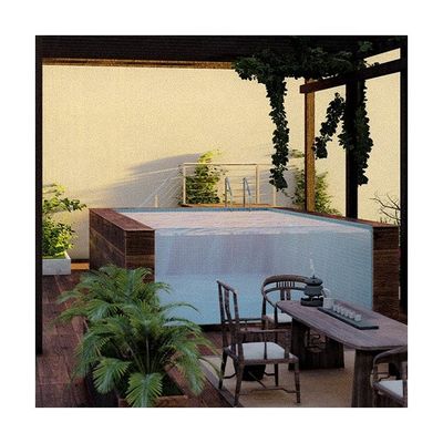 Piscina prefabricada con ventana de paneles de acrílico transparente y estructura principal de acero inoxidable