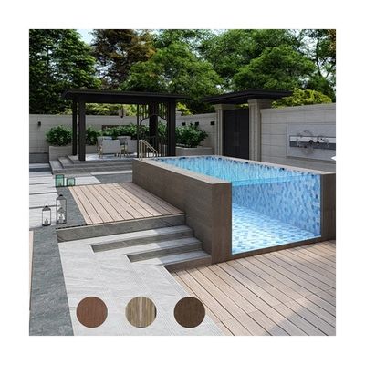 Piscina prefabricada con ventana de paneles de acrílico transparente y estructura principal de acero inoxidable