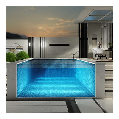 Accesorios de la bomba Fliter Hotel por encima del suelo Prefab infinita piscina de paneles acrílicos