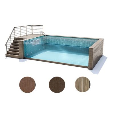 Fácil de instalar piscina de contenedores interminables Spa de natación con material de ventana acrílica PMMA Lucite